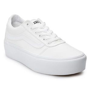 Platform Vans - White - Womens 8